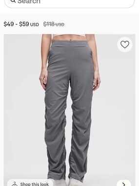 NWT Lululemon Dance Studio Slim Fit.  Solar Gray.  Sz Large.